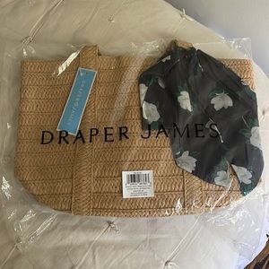 Draper James Straw tote with floral scarf
